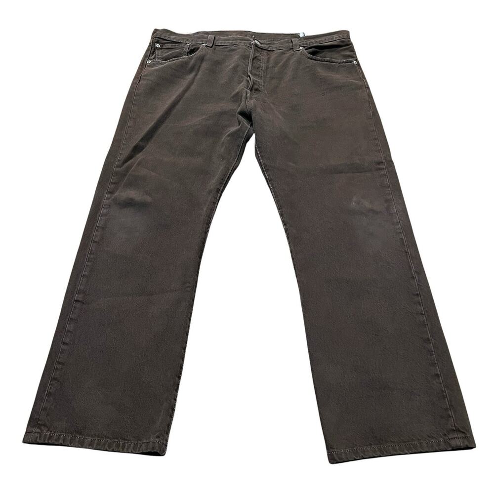 Levis Mens 501 93 Straight Leg Jeans 40x30 Dark Brown Button Fly 90s Inspired